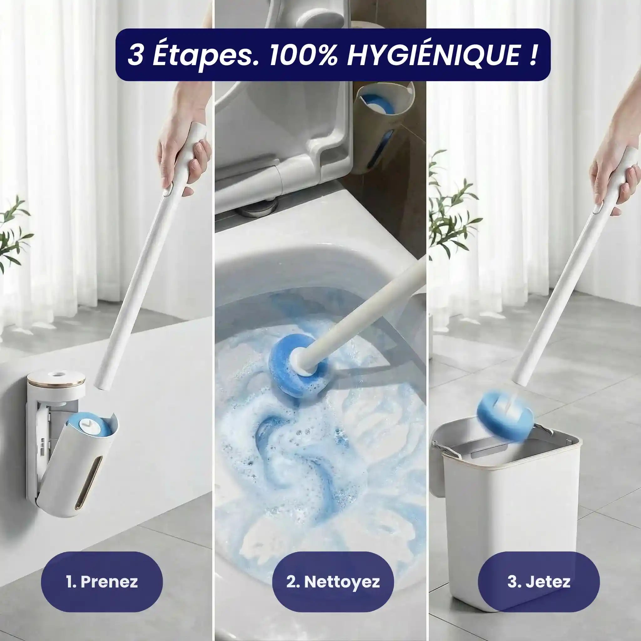 Brosse Hygiénique Jetable Murale - 6 Mois