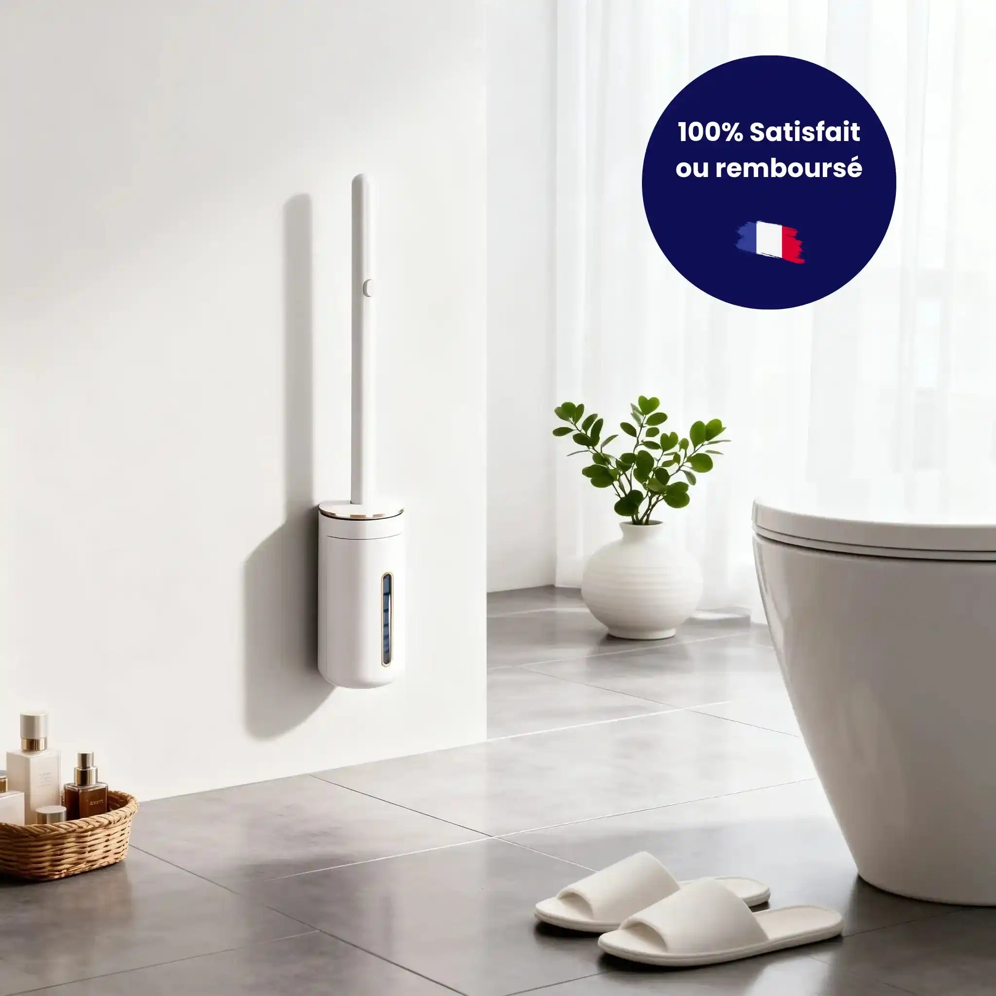 Brosse WC Murale à Tête Jetable - Fini les bactéries !